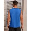 Runcati Mens Workout Tank Tops Sleeveless Casual Crewneck Beach T Shirt Muscle Athletic Gym Running Tee(Blue)