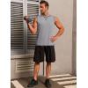 Runcati Mens Workout Tank Tops Sleeveless Casual Crewneck Beach T Shirt Muscle Athletic Gym Running Tee(Grey)