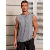 Runcati Mens Workout Tank Tops Sleeveless Casual Crewneck Beach T Shirt Muscle Athletic Gym Running Tee(Grey)