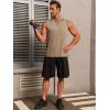Runcati Mens Workout Tank Tops Sleeveless Casual Crewneck Beach T Shirt Muscle Athletic Gym Running Tee(Khaki)