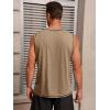 Runcati Mens Workout Tank Tops Sleeveless Casual Crewneck Beach T Shirt Muscle Athletic Gym Running Tee(Khaki)