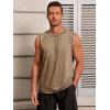 Runcati Mens Workout Tank Tops Sleeveless Casual Crewneck Beach T Shirt Muscle Athletic Gym Running Tee(Khaki)