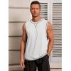 Runcati Mens Workout Tank Tops Sleeveless Casual Crewneck Beach T Shirt Muscle Athletic Gym Running Tee(White)