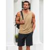 Runcati Mens Workout Tank Tops Sleeveless Casual Waffle T Shirts Gym Muscle Summer Beach Tee Shirt(Khaki)