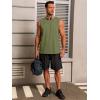 Runcati Mens Workout Tank Tops Sleeveless Gym Muscle Athletic T Shirts Casual Summer Beach Tops(Army Green)