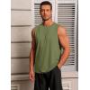 Runcati Mens Workout Tank Tops Sleeveless Gym Muscle Athletic T Shirts Casual Summer Beach Tops(Army Green)