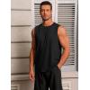 Runcati Mens Workout Tank Tops Sleeveless Gym Muscle Athletic T Shirts Casual Summer Beach Tops(Black)