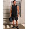 Runcati Mens Workout Tank Tops Sleeveless Gym Muscle Athletic T Shirts Casual Summer Beach Tops(Black)