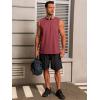 Runcati Mens Workout Tank Tops Sleeveless Gym Muscle Athletic T Shirts Casual Summer Beach Tops(Burgundy)