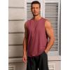 Runcati Mens Workout Tank Tops Sleeveless Gym Muscle Athletic T Shirts Casual Summer Beach Tops(Burgundy)