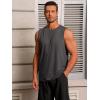 Runcati Mens Workout Tank Tops Sleeveless Gym Muscle Athletic T Shirts Casual Summer Beach Tops(Dark Grey)