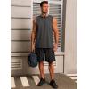 Runcati Mens Workout Tank Tops Sleeveless Gym Muscle Athletic T Shirts Casual Summer Beach Tops(Dark Grey)