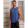 Runcati Mens Workout Tank Tops Sleeveless Gym Muscle Athletic T Shirts Casual Summer Beach Tops(Navy)