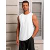 Runcati Mens Workout Tank Tops Sleeveless Gym Muscle Athletic T Shirts Casual Summer Beach Tops(White)