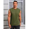 Runcati Mens Workout Tank Tops Sleeveless Muscle Cut Off Shirt Athletic Gym T Shirts(Army Green)