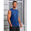 Runcati Mens Workout Tank Tops Sleeveless Muscle Cut Off Shirt Athletic Gym T Shirts(Blue)