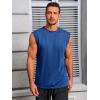 Runcati Mens Workout Tank Tops Sleeveless Muscle Cut Off Shirt Athletic Gym T Shirts(Blue)