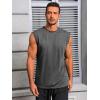 Runcati Mens Workout Tank Tops Sleeveless Muscle Cut Off Shirt Athletic Gym T Shirts(Dark Gray)