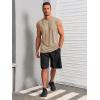Runcati Mens Workout Tank Tops Sleeveless Muscle Cut Off Shirt Athletic Gym T Shirts(Khaki)