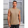 Runcati Mens Workout Tank Tops Sleeveless Muscle Cut Off Shirt Athletic Gym T Shirts(Khaki)