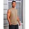 Runcati Mens Workout Tank Tops Sleeveless Muscle Cut Off Shirt Athletic Gym T Shirts(Khaki)