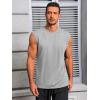 Runcati Mens Workout Tank Tops Sleeveless Muscle Cut Off Shirt Athletic Gym T Shirts(Light Gray)