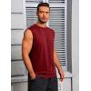 Runcati Mens Workout Tank Tops Sleeveless Muscle Cut Off Shirt Athletic Gym T Shirts(Wine Red)