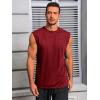Runcati Mens Workout Tank Tops Sleeveless Muscle Cut Off Shirt Athletic Gym T Shirts(Wine Red)
