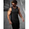 Runcati Mens Workout Tank Tops Summer Gym Muscle Ribbed Sleeveless Henley Shirt Casual Knitted Slim Fit Beach Tee(Black)