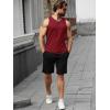 Runcati Mens Workout Tank Tops Summer Gym Muscle Ribbed Sleeveless Henley Shirt Casual Knitted Slim Fit Beach Tee(Burgundy)