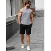 Runcati Mens Workout Tank Tops Summer Gym Muscle Ribbed Sleeveless Henley Shirt Casual Knitted Slim Fit Beach Tee(Light Grey)