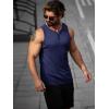 Runcati Mens Workout Tank Tops Summer Gym Muscle Ribbed Sleeveless Henley Shirt Casual Knitted Slim Fit Beach Tee(Navy)