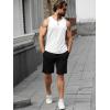 Runcati Mens Workout Tank Tops Summer Gym Muscle Ribbed Sleeveless Henley Shirt Casual Knitted Slim Fit Beach Tee(White)
