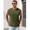 Runcati Men’s Workout Tank Tops Waffle Casual Sleeveless T Shirts Gym Cut Off Beach Summer Tee(Army Green)