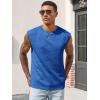 Runcati Men’s Workout Tank Tops Waffle Casual Sleeveless T Shirts Gym Cut Off Beach Summer Tee(Blue)