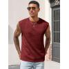 Runcati Men’s Workout Tank Tops Waffle Casual Sleeveless T Shirts Gym Cut Off Beach Summer Tee(Burgundy)