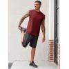 Runcati Men’s Workout Tank Tops Waffle Casual Sleeveless T Shirts Gym Cut Off Beach Summer Tee(Burgundy)