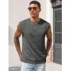 Runcati Men’s Workout Tank Tops Waffle Casual Sleeveless T Shirts Gym Cut Off Beach Summer Tee(Dark Grey)