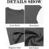 Runcati Men’s Workout Tank Tops Waffle Casual Sleeveless T Shirts Gym Cut Off Beach Summer Tee(Dark Grey)