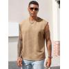 Runcati Men’s Workout Tank Tops Waffle Casual Sleeveless T Shirts Gym Cut Off Beach Summer Tee(Khaki)