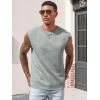 Runcati Men’s Workout Tank Tops Waffle Casual Sleeveless T Shirts Gym Cut Off Beach Summer Tee(Light Grey)