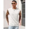 Runcati Men’s Workout Tank Tops Waffle Casual Sleeveless T Shirts Gym Cut Off Beach Summer Tee(White)