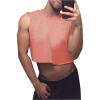 Mens Workout Cropped Tank Top Plain Vest Lightweight Basic Sleeveless Crop Tops Hot Shirts(Pink)