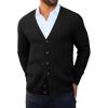 Runcati Mens Cardigan Sweater Casual Cable Knitted V Neck Button Down Winter Sweaters(Black)