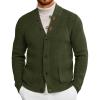 Runcati Mens Cardigan Sweater Casual V Neck Button Down Cardigan Ribbed Knitted Winter Chunky Sweaters with Pockets(Army Green)