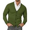 Runcati Mens Cardigan Sweaters V Neck Button Down Long Sleeve Casual Cardigan Slim Fit Knit Sweater with Pockets(Army Green)
