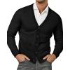Runcati Mens Cardigan Sweaters V Neck Button Down Long Sleeve Casual Cardigan Slim Fit Knit Sweater with Pockets(Black)