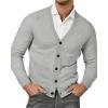 Runcati Mens Cardigan Sweaters V Neck Button Down Long Sleeve Casual Cardigan Slim Fit Knit Sweater with Pockets(Light Grey)