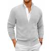 Runcati Mens Full Zip Cardigan Sweater Casual Mock Neck Cable Knitted Winter Chunky Sweaters(Light Gray)