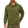 Runcati Mens Pullover Hoodies Long Sleeve Casual Lightweight Fashion Hooded Sweatshirt with Kanga Pockets(Army Green)